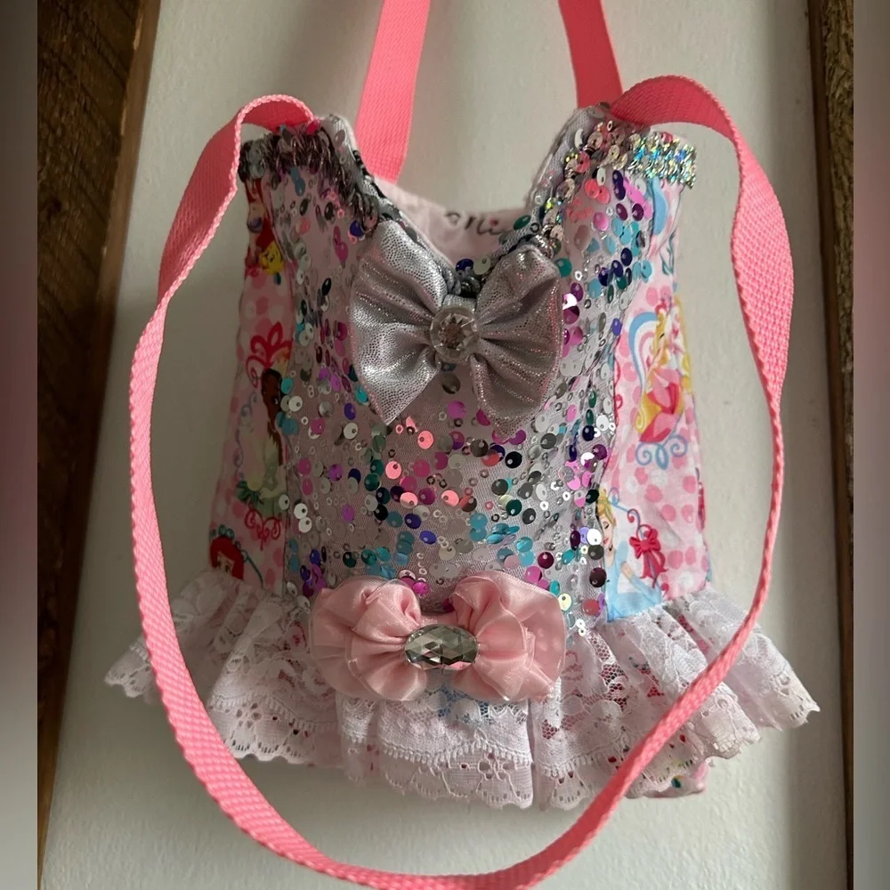 New Hand Crafted Handmade Girls Disney Princess Bling Purse